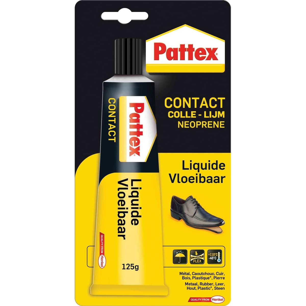 Pattex -  contactlijm Vloeibaar, tube van 125 g, op blister