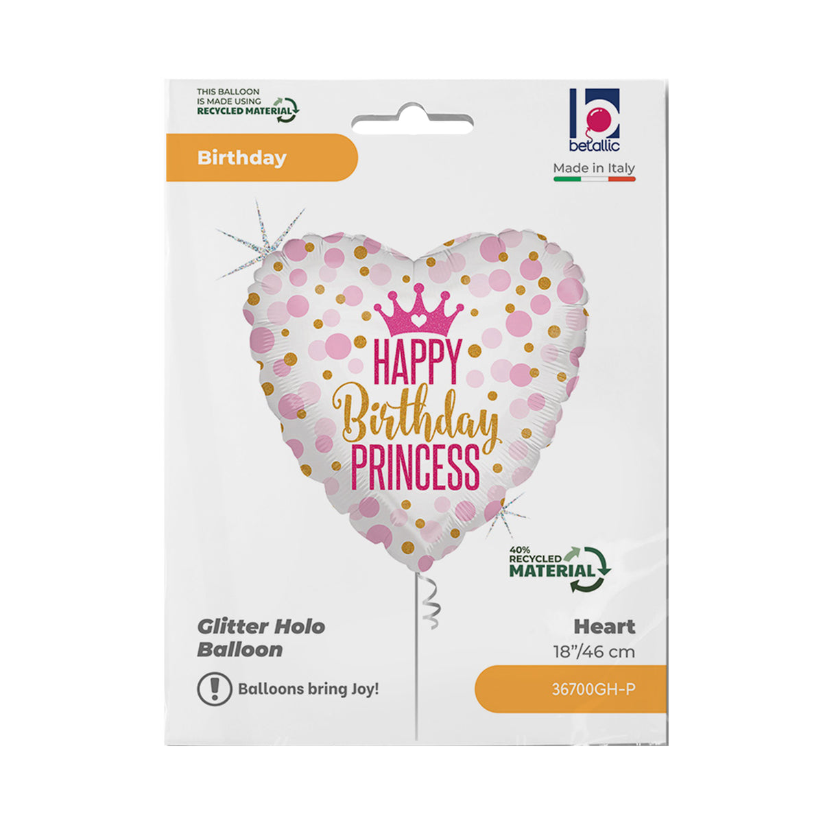 Office -  Folieballon birthday prinses 45cm