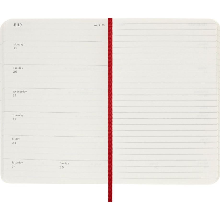 Moleskine -  Agenda 2027 msk plan week pocket sc scarlet red