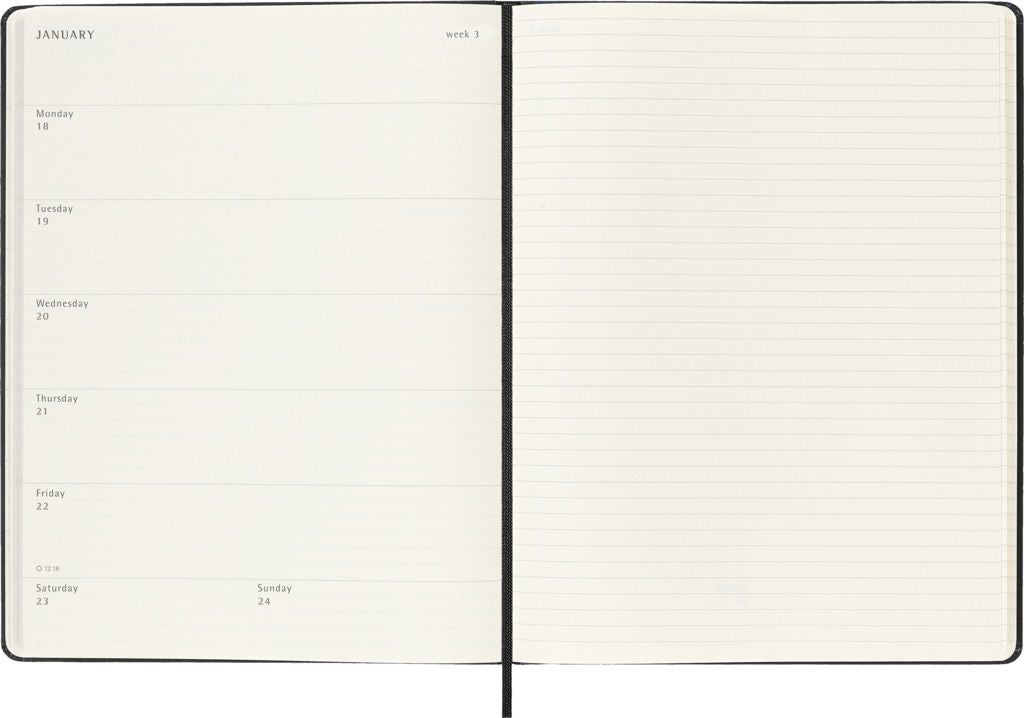 Moleskine -  Agenda 2027 msk plan week xl hc black