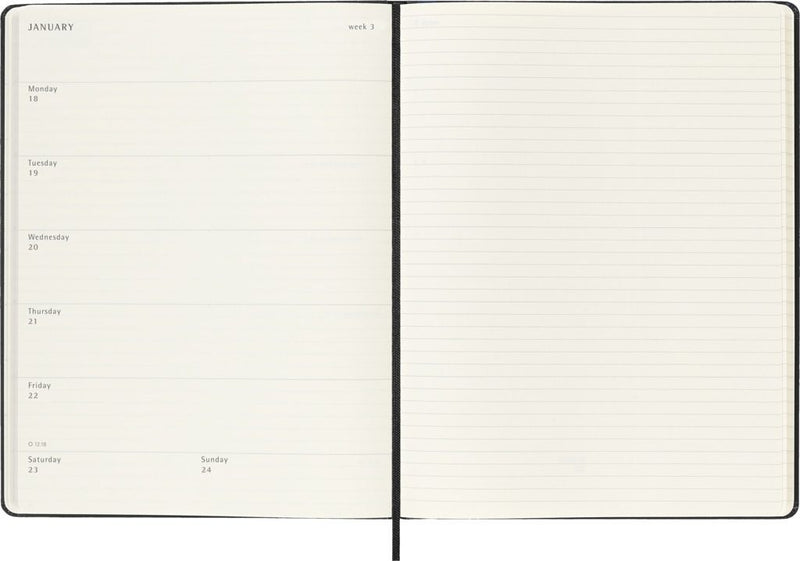 Moleskine -  Agenda 2027 msk plan week xl hc black