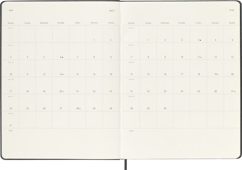Moleskine -  Agenda 2027 msk plan week xl hc black