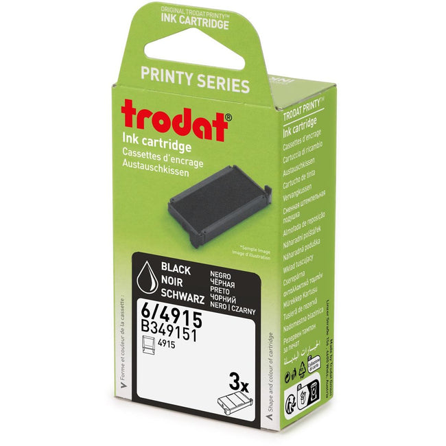 Trodat -  vervangkussen, voor stempel 4915, blister van 3 stuks, zwart
