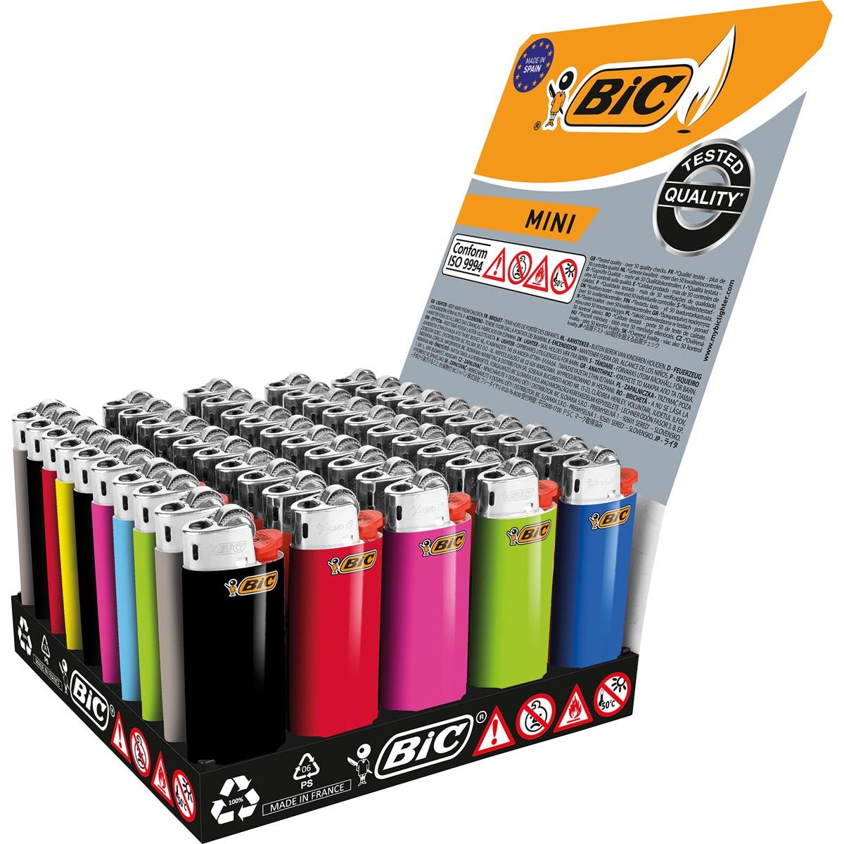 Bic -  Mini vuursteen aansteker, display van 50 stuks