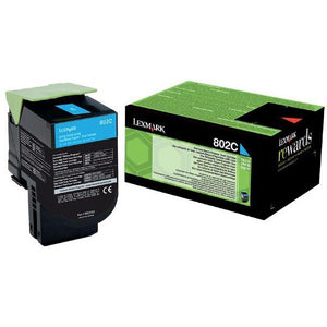 Lexmark -  Return Program toner 802, 1.000 pagina's, OEM 80C20C0, cyaan