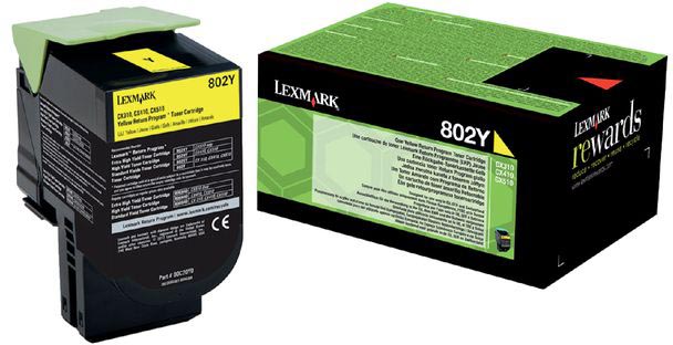 Lexmark - Rückgabeprogramm Toner 802, 1.000 Seiten, OEM 80C20Y0, Geel