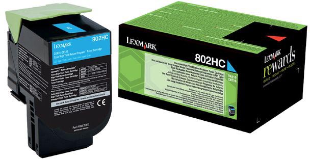 Lexmark - Rückgabeprogramm Toner 802, 3.000 Seiten, OEM 80C2HC0, Cyan