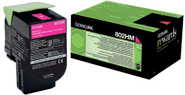 Lexmark - Rückgabeprogramm Toner 802, 3.000 Seiten, OEM 80C2HM0, Magenta