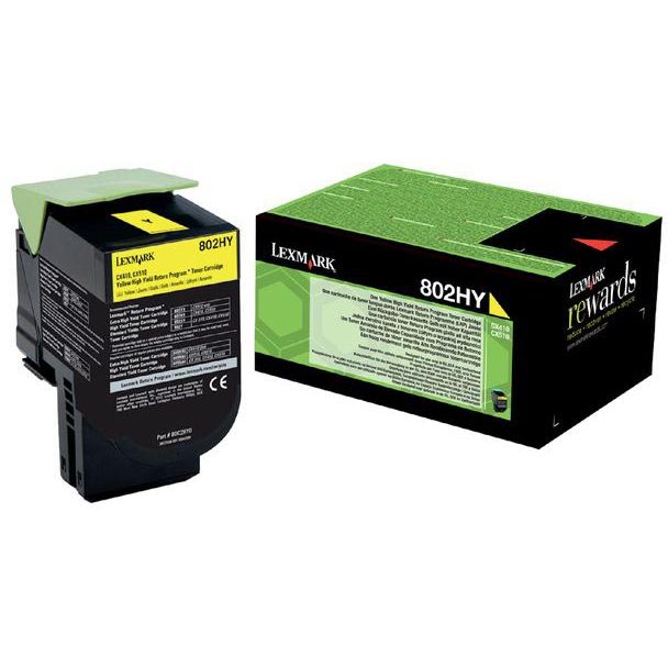 Lexmark - Return Program toner 802, 3,000 pages, OEM 80C2HY0, yellow