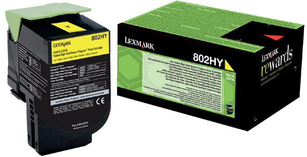 Lexmark - Rückgabeprogramm Toner 802, 3.000 Seiten, OEM 80C2HY0, Geel