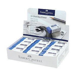 Faber Castell - Gum faber-castell stofvrij blauw  | 24 stuks