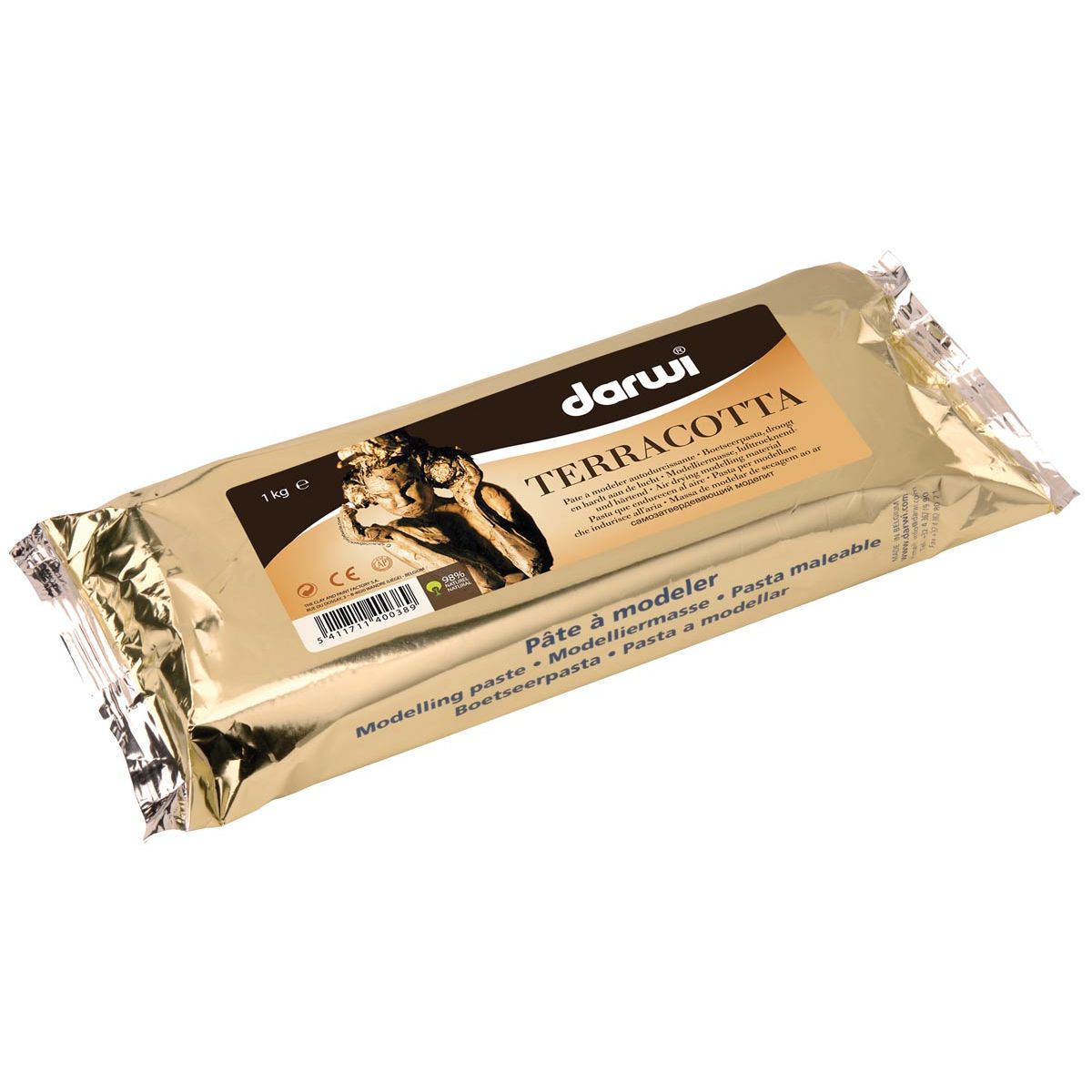 Darwi - Pasta da modellare per terracotta, confezione da 1 kg