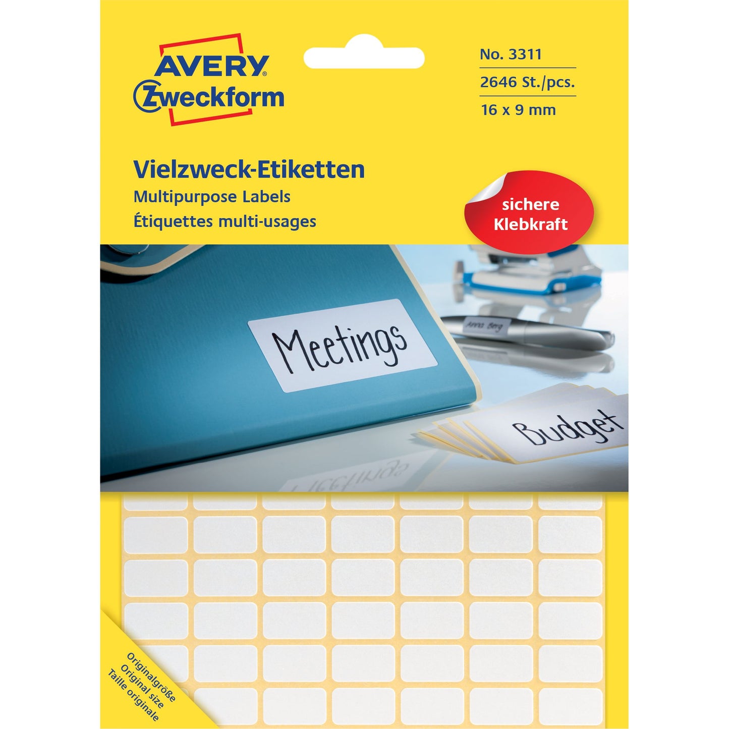 Avery - Étiquette Zweckform 3311 16x9mm blanc 2646 pièces