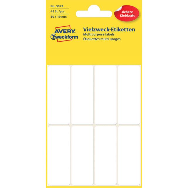 Avery Zweckform - Etiket Zweckform 3079 50x19mm wit 48 stuks | 10 stuks