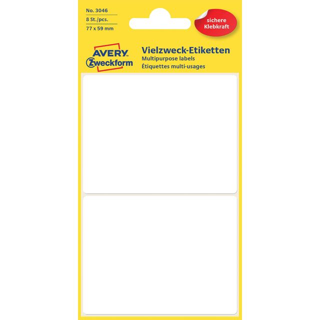Avery Zweckform - Label Zweckform 3046 77x59mm white 8 labels | 10 pieces