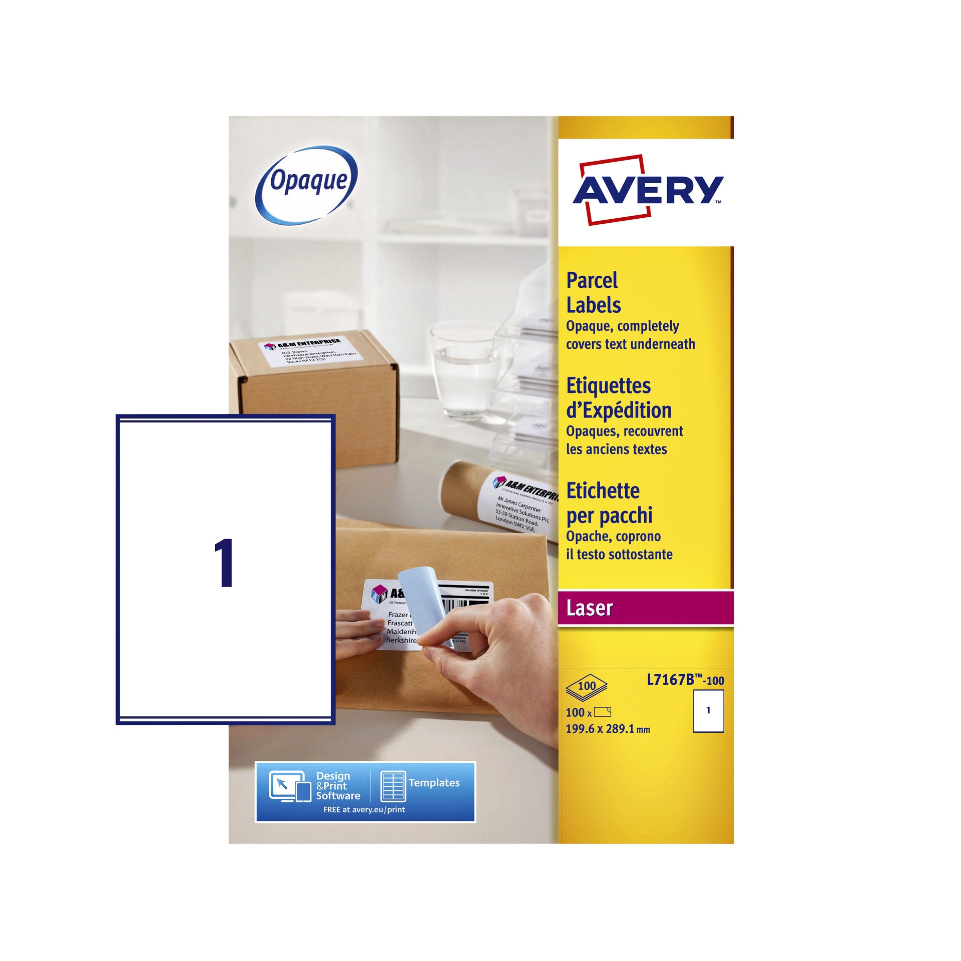 Avery - Etiqueta L7167B-100 199,6x289,1 mm bloque 100 etiquetas