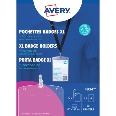 Avery - Badge 4834 A6 Hülle + Einsteckkarten 10 Stück