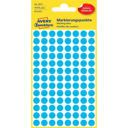 Avery Zweckform - Etiqueta Zweckform 3011 redonda 8mm azul 416 etiquetas | 10 piezas