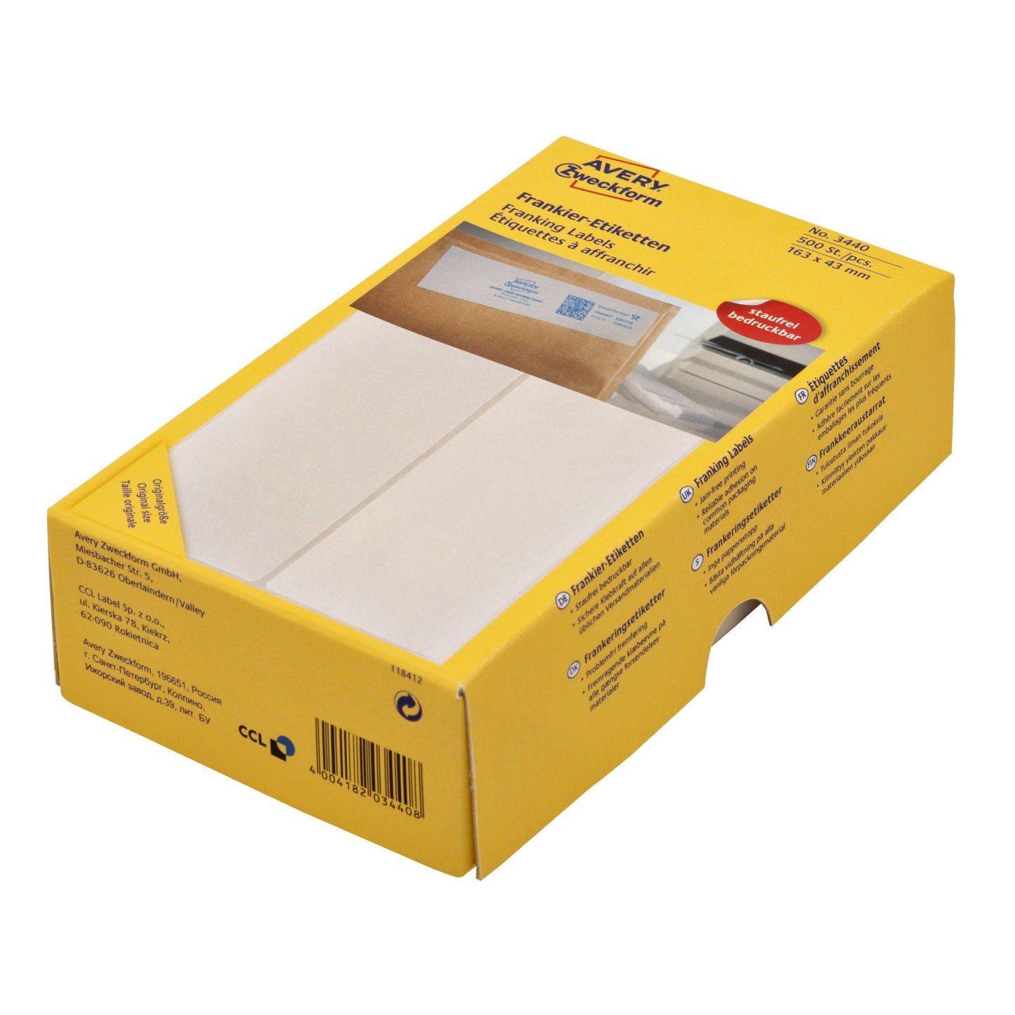 Avery Zweckform - Franking label Zweckform 3440 163x43mm 500 pieces