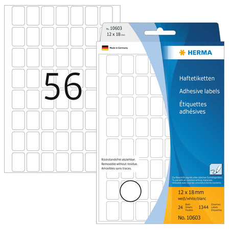 HERMA - Etiqueta 10603 12x18mm etiquetas removibles 1344