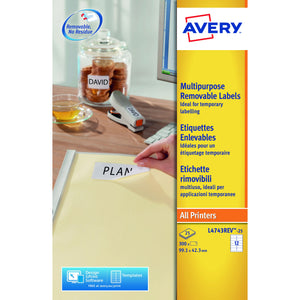Avery -  Etiket  l4743rev-25 99.1x42.3mm wit 300st
