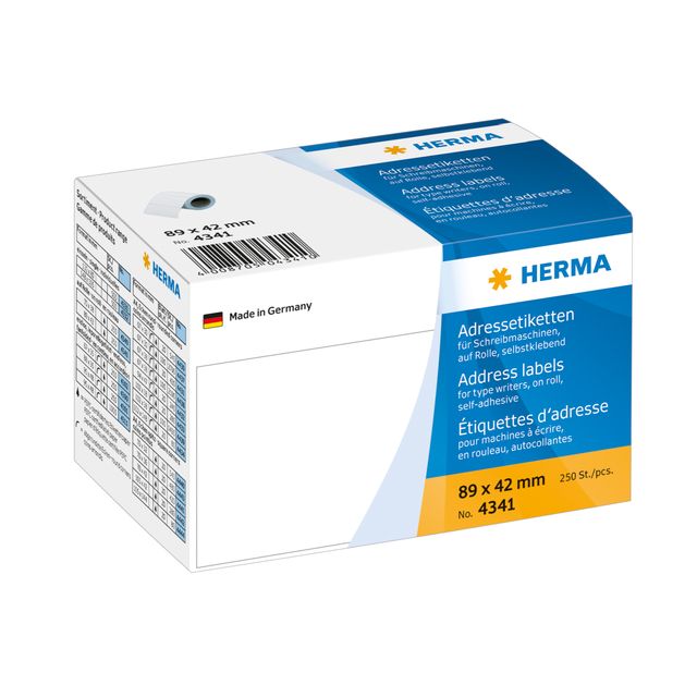 HERMA - Etichetta indirizzo 4341 89X42mm su rotolo da 250 pezzi