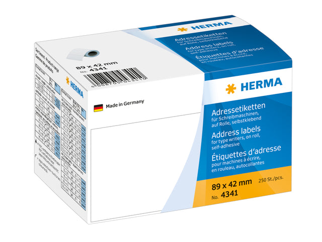 HERMA -  Etiket  adres 4341 89x42mm wit 250st op rol