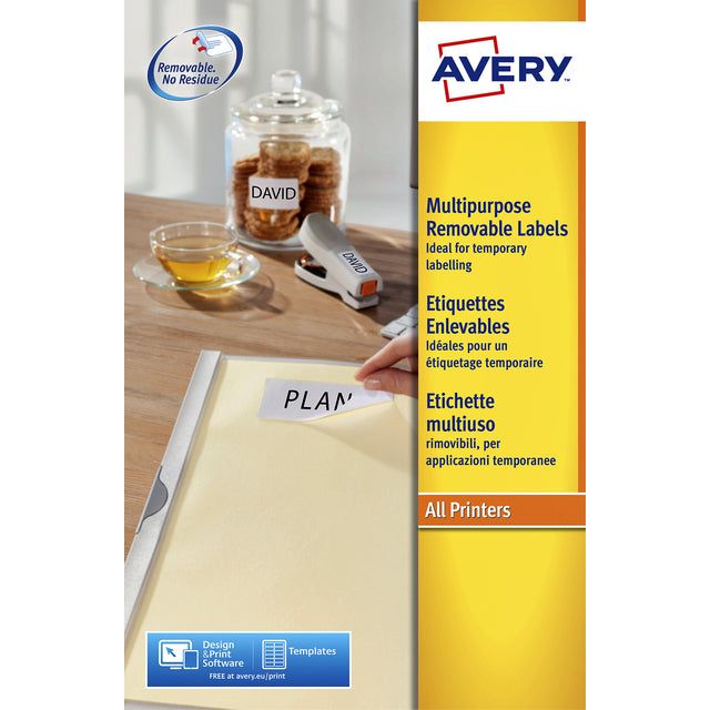 Avery Zweckform - L4737Rev -25 Étiquettes détachables FT 63,5 x 29,6 mm (B x H), 675 Étiquettes, blanc