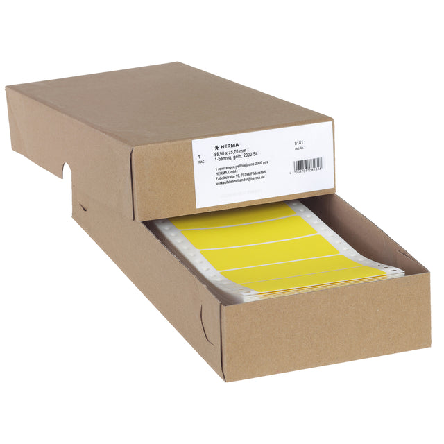 HERMA -  Etiket  8181 88.9x35.7mm 1-baans geel 2000st