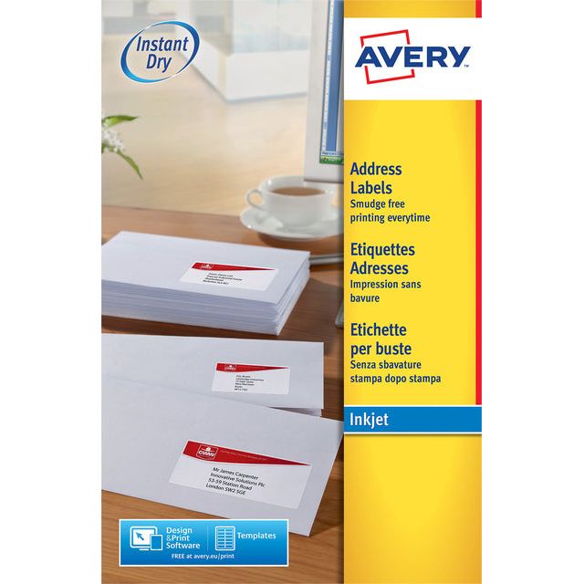 Avery - Etikett Avery J8163-100 99.1X38.1mm Weiß 1400 Stücke | Box ein 100 Blatt