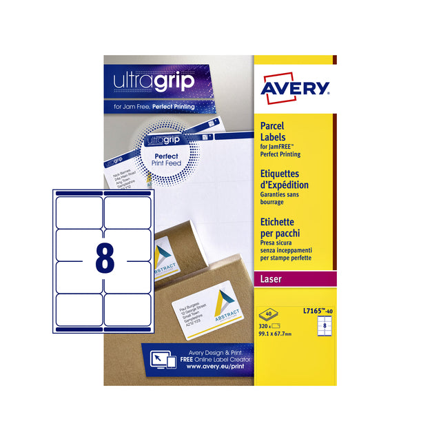 Avery - Label Avery L7165-40 99.1x67.7 mm blanc 320 pièces | Pack de 40 draps