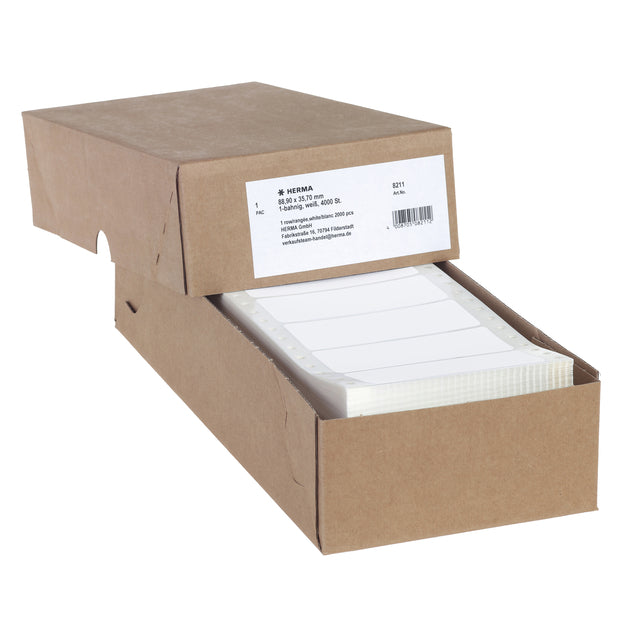 HERMA -  Etiket  8211 88.9x35.7mm 1-baans wit 4000st