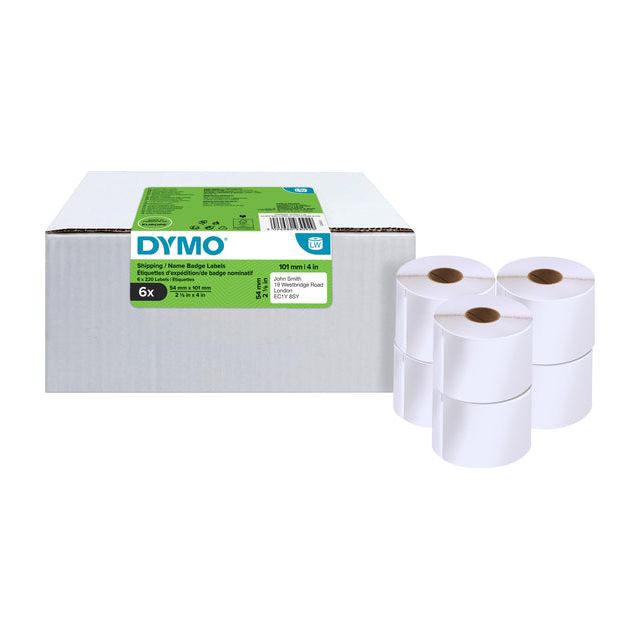 Dymo - Etikett Dymo LabelWriter Name Card 54x101 6st White | Box A 6 Roll