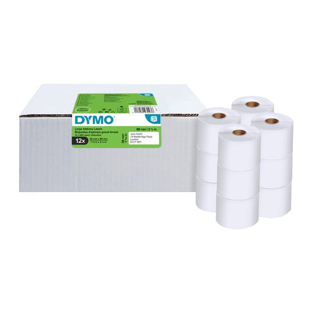 Dymo - Label Dymo Labred-Writer adressant 36x89 12e blanc | Box a 12 rouleau