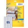 Avery - Label Avery J8651-10 38.1x21.2 mm blanc 650 pièces | Pack de 10 feuilles