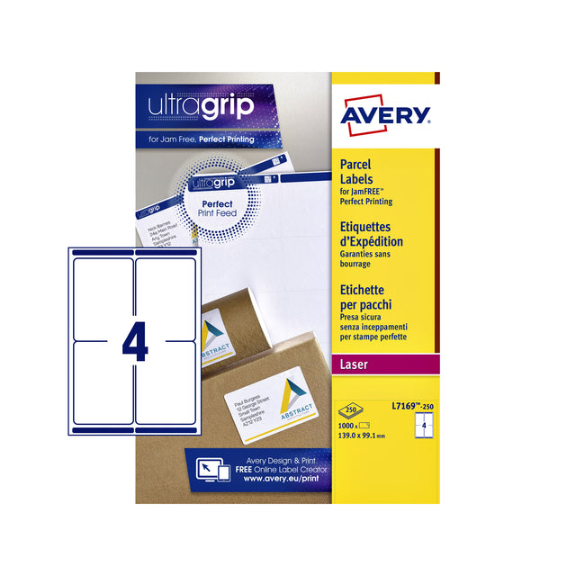 Avery - Etiket avery l7169-250 99.1x139mm wit 1000 stuks