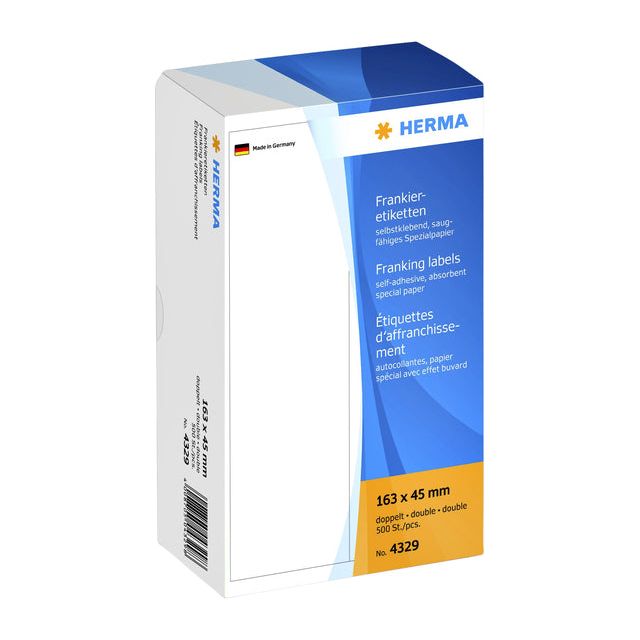 Herma - Franking -Label Herma 4329 Doppel 163x45mm 500 Stück | Box ein 500 -Etikett