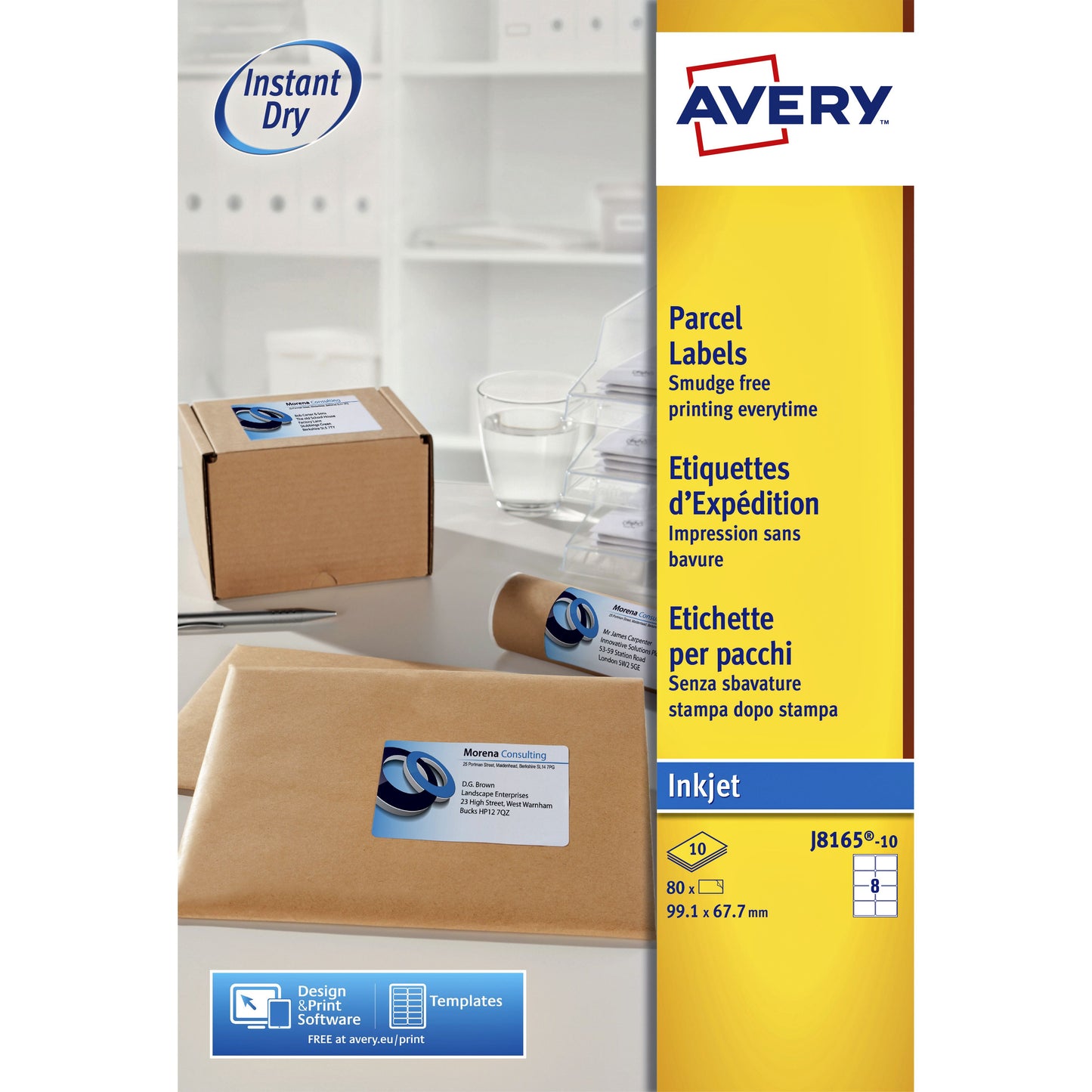 Avery - Label J8165-10 99.1x67.7mm white 80 labels