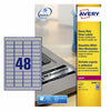 Avery -  Etiket  l6009-20 45.7x21.2mm zilver 960st