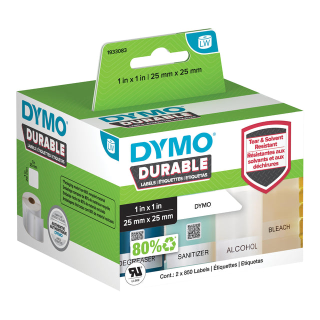 Dymo - Etikett Dymo LabelWriter Industrial 25x25 2st Weiß | Box A 2 Roll