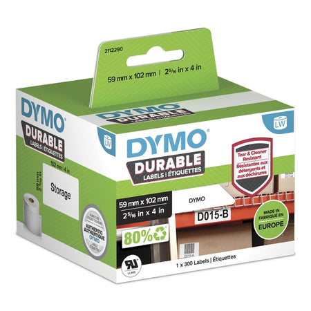 Dymo - Etichetta LabelWriter industriale 59x102mm 1 rotolo da 300 pezzi bianco