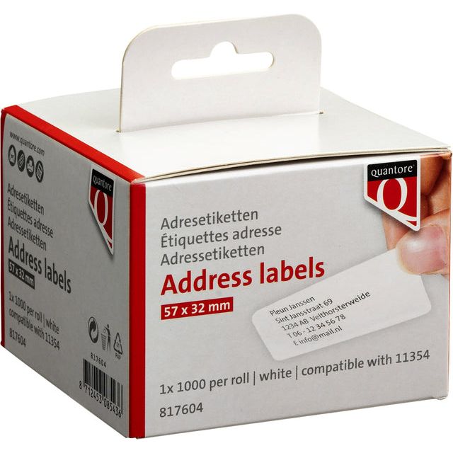 Quantore - Label Label 11354 57mmx32mm WT | Box a 1 rouleau