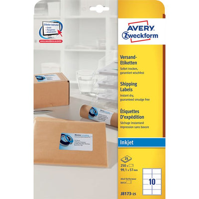 Avery -  Etiket  j8173-25 99.1x57mm wit 250st