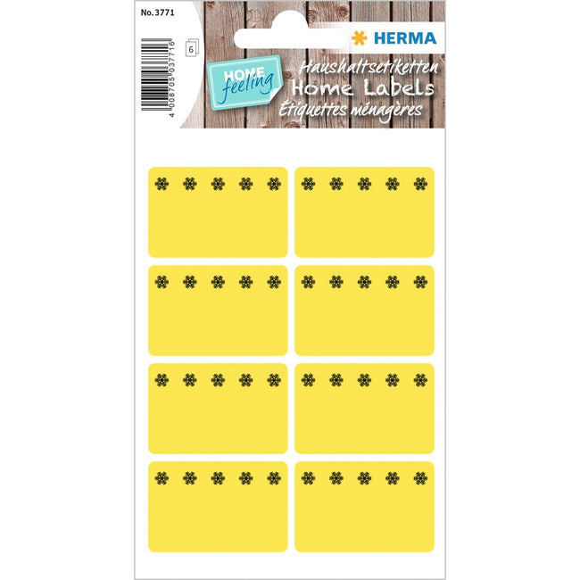 HERMA - Etiqueta 3771 26x40mm congelador amarillo 48 piezas