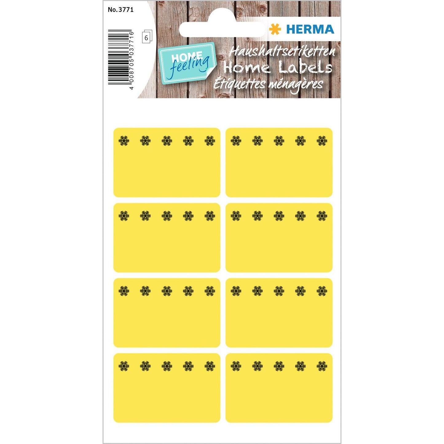 HERMA - Etiqueta 3771 26x40mm congelador amarillo 48 piezas