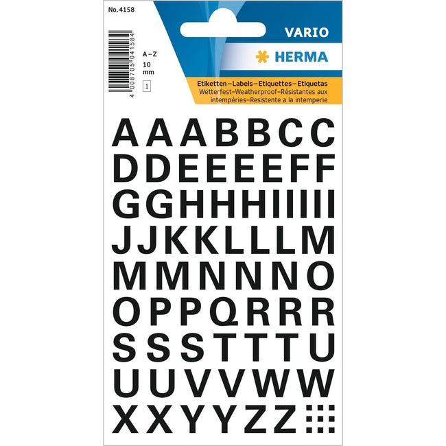 HERMA -  Etiket  4158 10mm letters a-z zwart