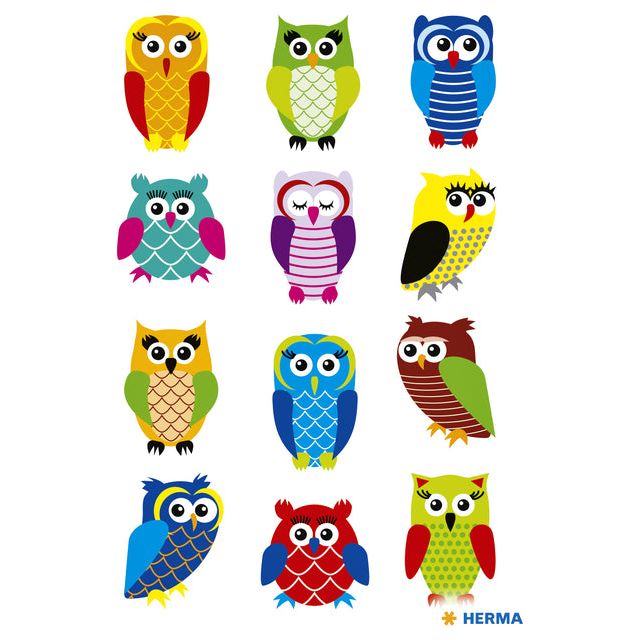 Herma - Herma 3224 Owls Glitter Film | Blister une feuille 1 | 10 morceaux