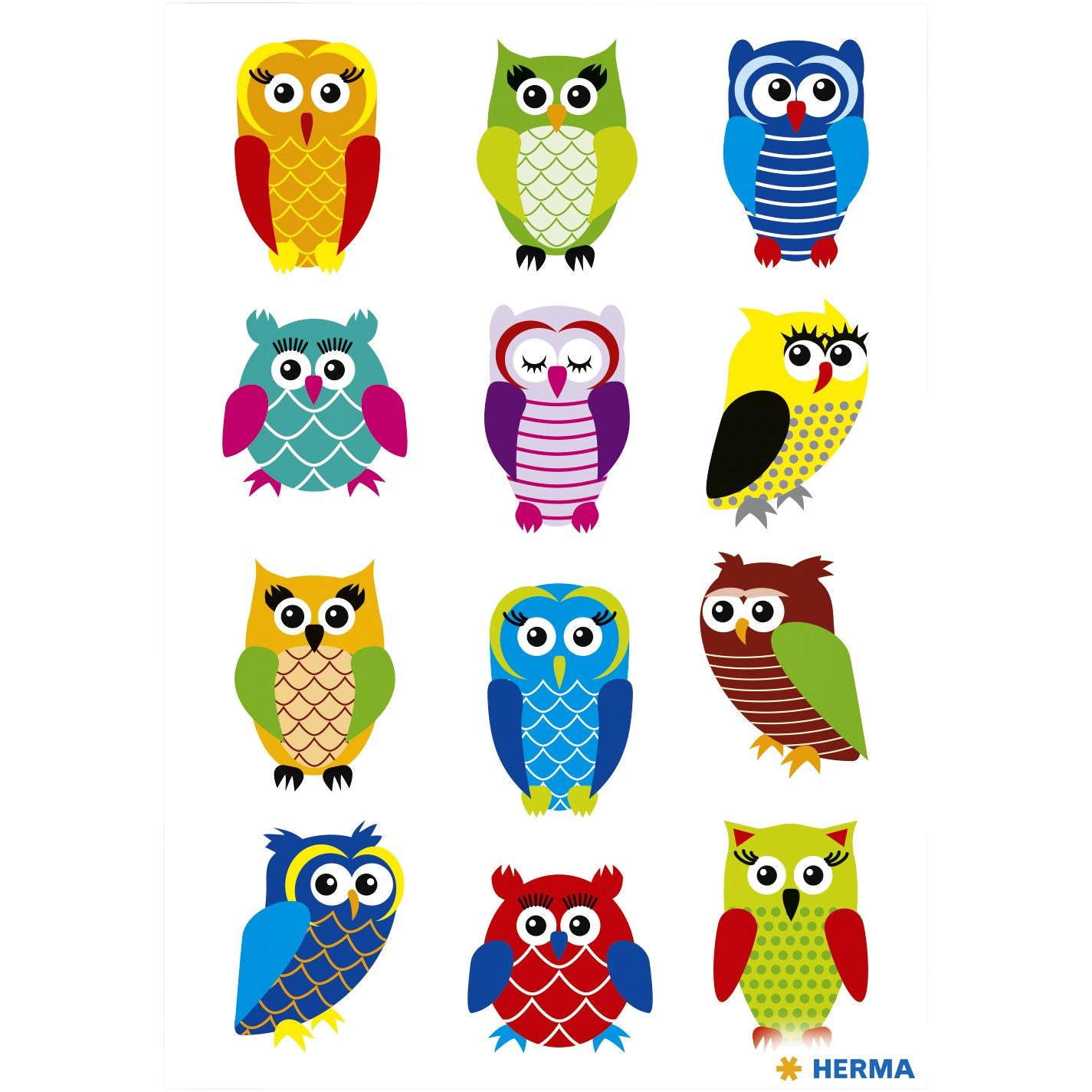 HERMA - Etikett 3224 Eulen Glitzerfolie