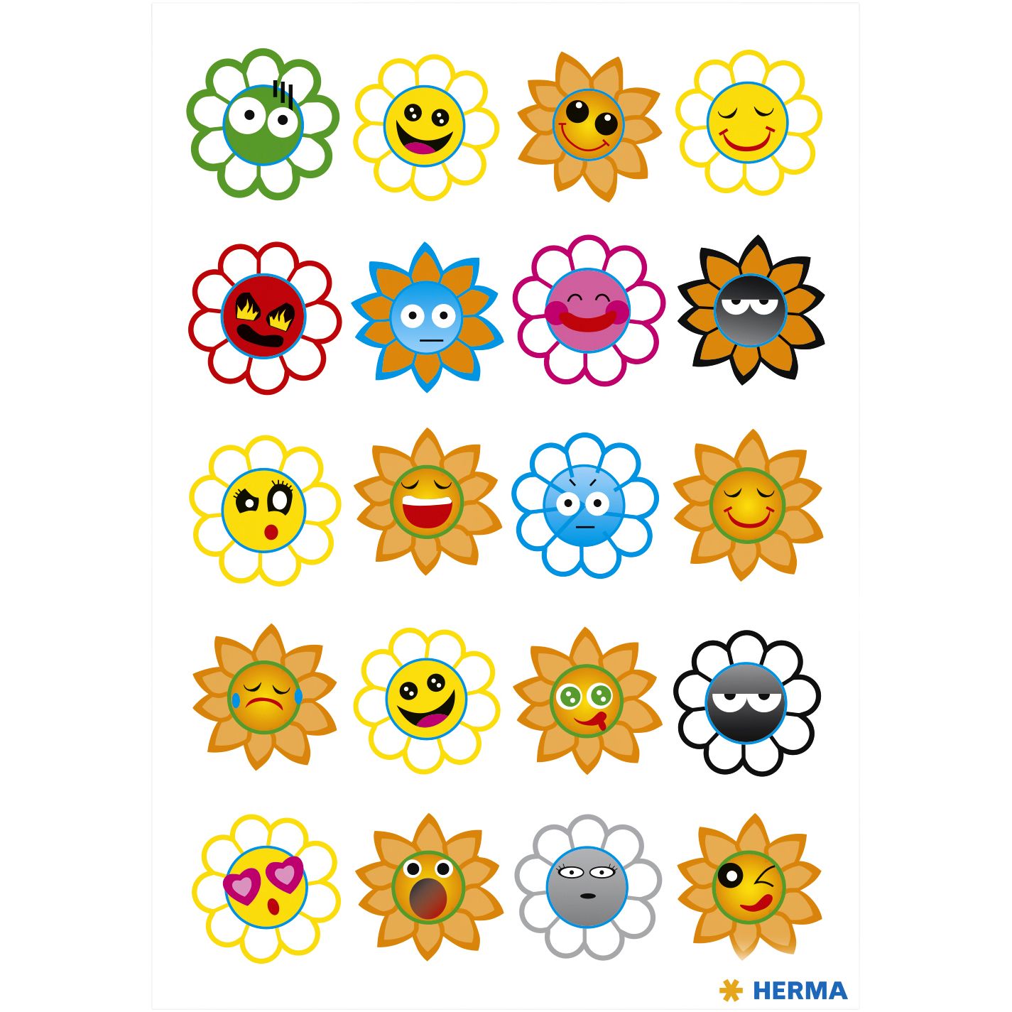 HERMA -  Etiket  3668 crazy zonnen puffy | 10 stuks