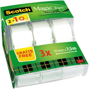 Scotch - Ruban adhésif magic 810 19mmx7,5m mat 2+1 disp